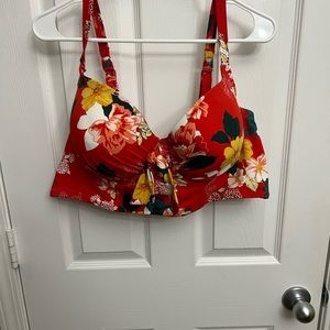 Red floral torrid bikini top